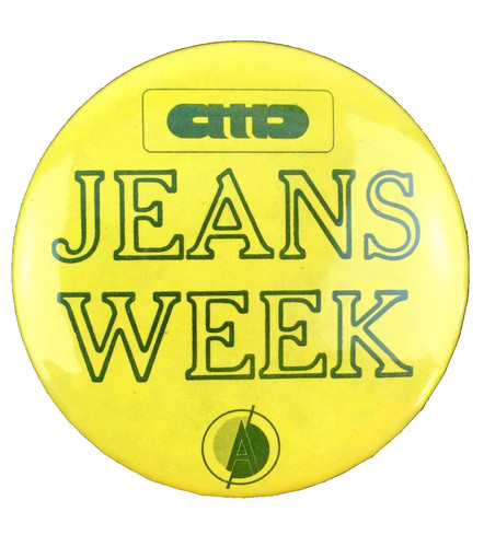 Pinback jeans week button - jeans,
